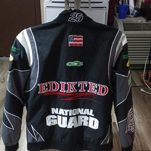 Edikted Black and White National Guard Bomber Jacket - Picture 3 of 10